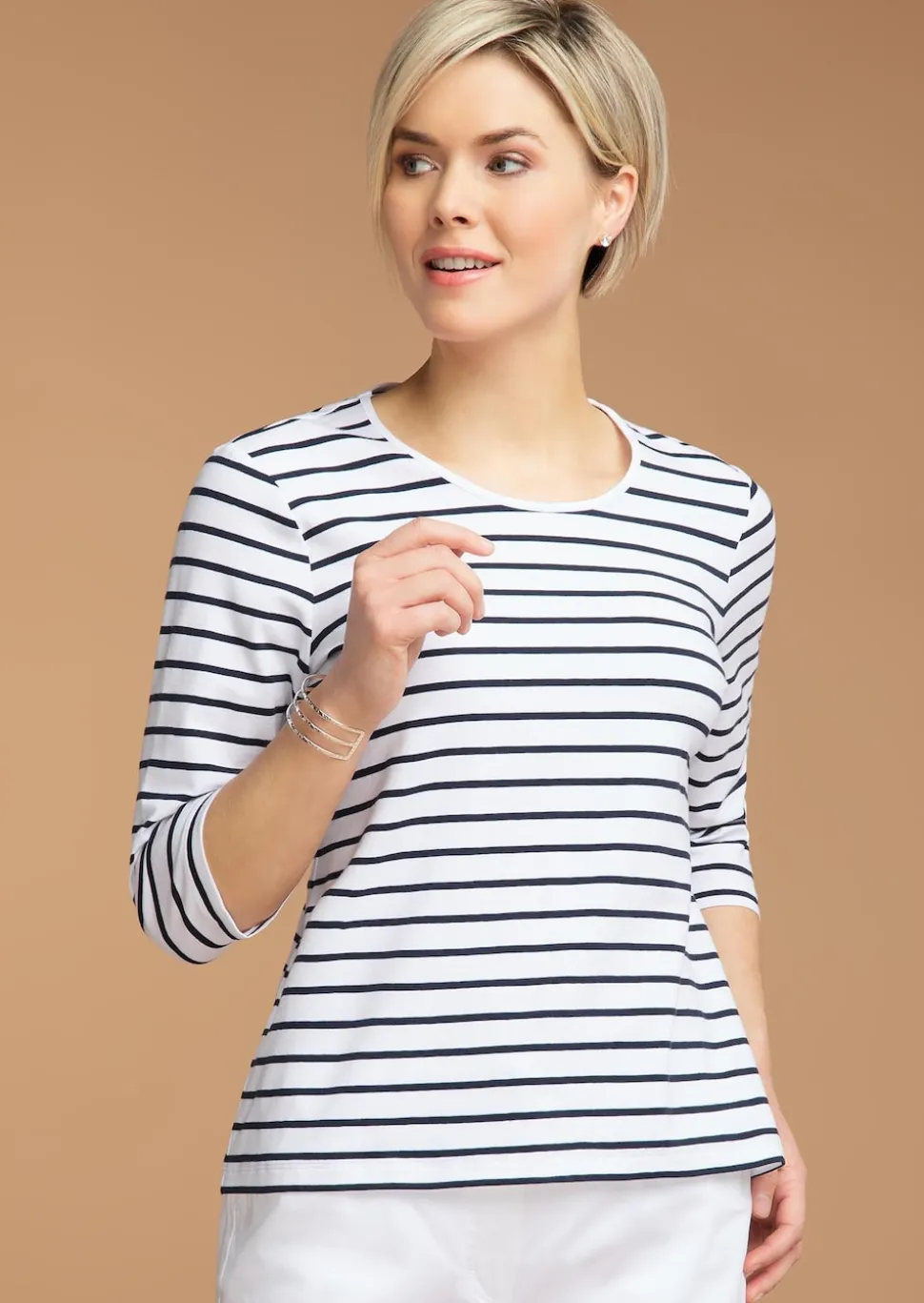 T-shirt à rayures multicolores