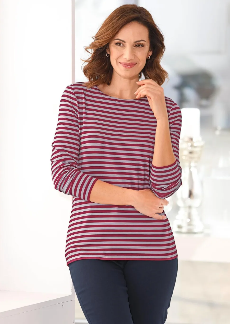 T-shirt à rayures multicolores