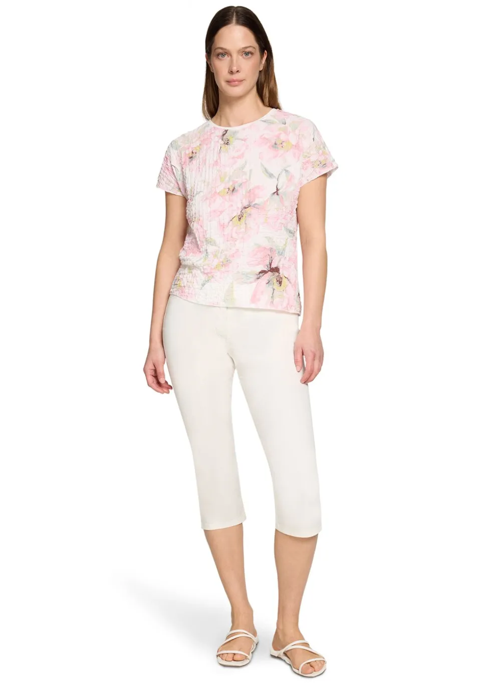 T-shirt structuré avec motif floral