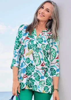 Tunique avec imprimé intégral haut en couleur