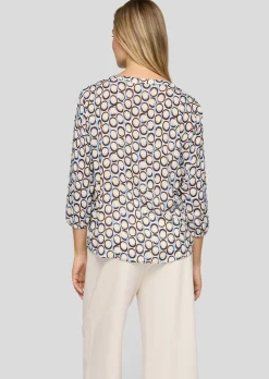 Tunique en pure viscose avec imprimé graphique