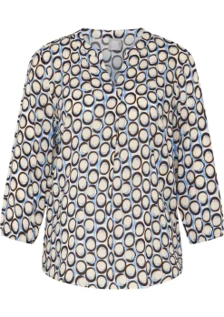 Tunique en pure viscose avec imprimé graphique