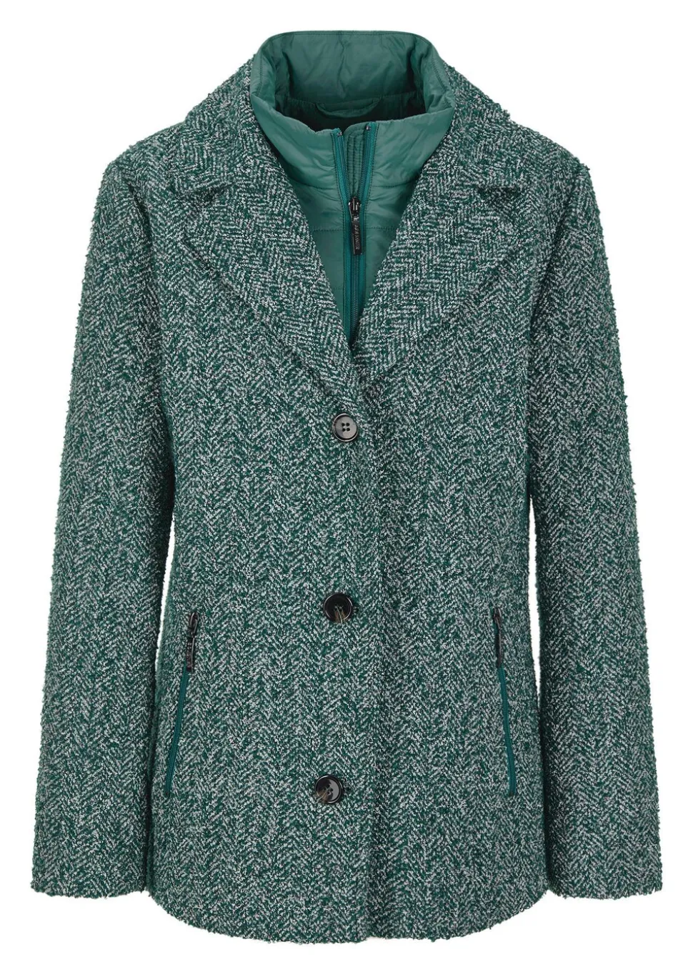 Veste aspect 2-en-1, avec empiècement matelassé