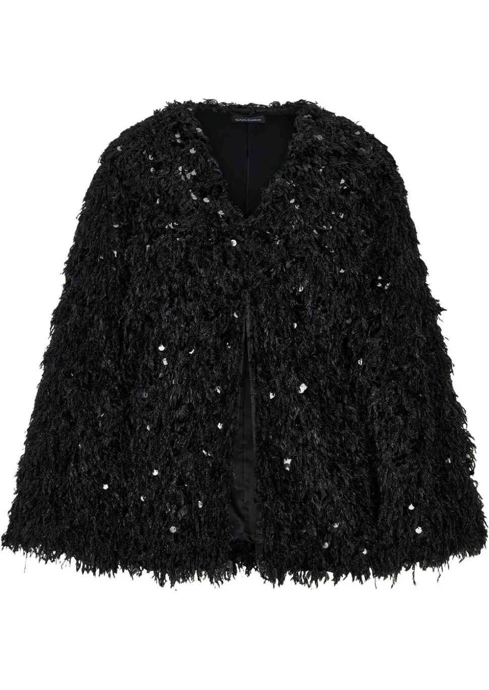 Veste aspect plumes, orné de paillettes