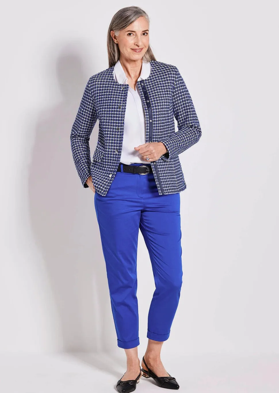 Veste avec motif, aspect carreaux