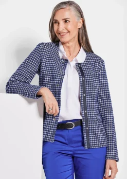 Veste avec motif, aspect carreaux