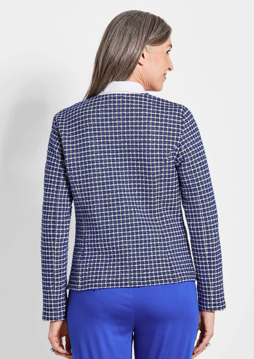 Veste avec motif, aspect carreaux