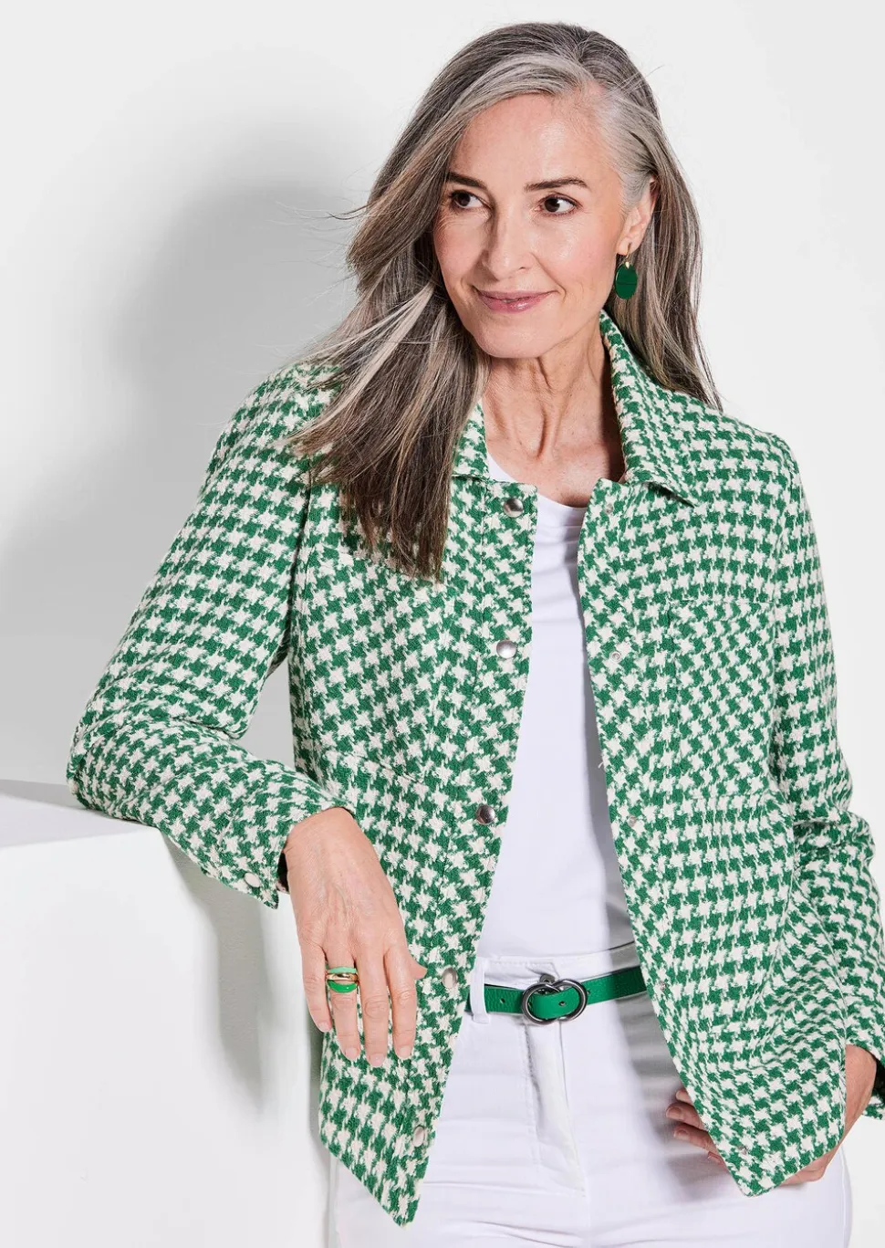 Veste avec motif pied-de-poule