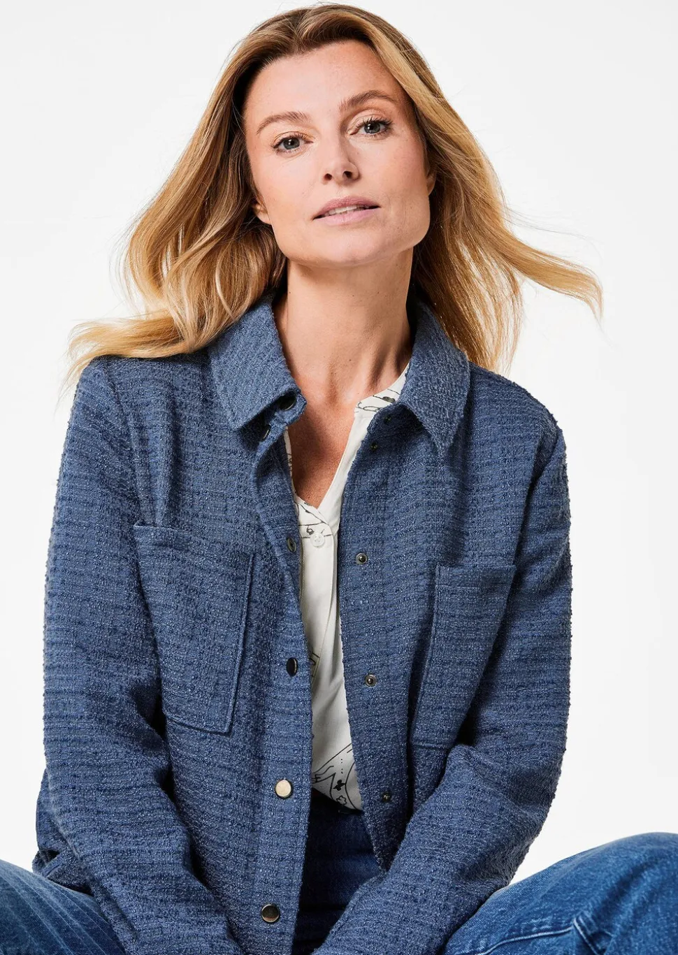 Veste chemisier aspect bouclette