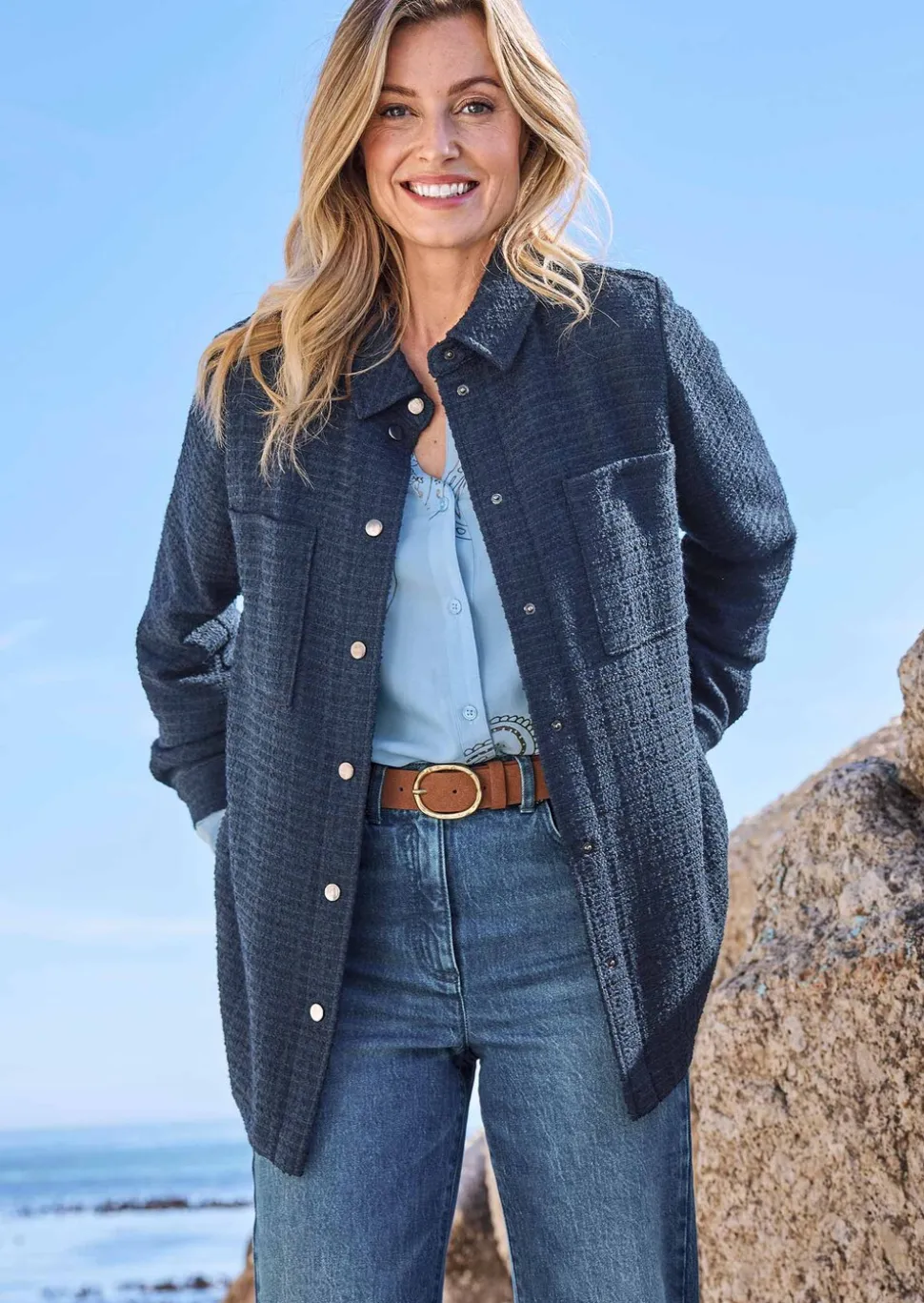 Veste chemisier aspect bouclette