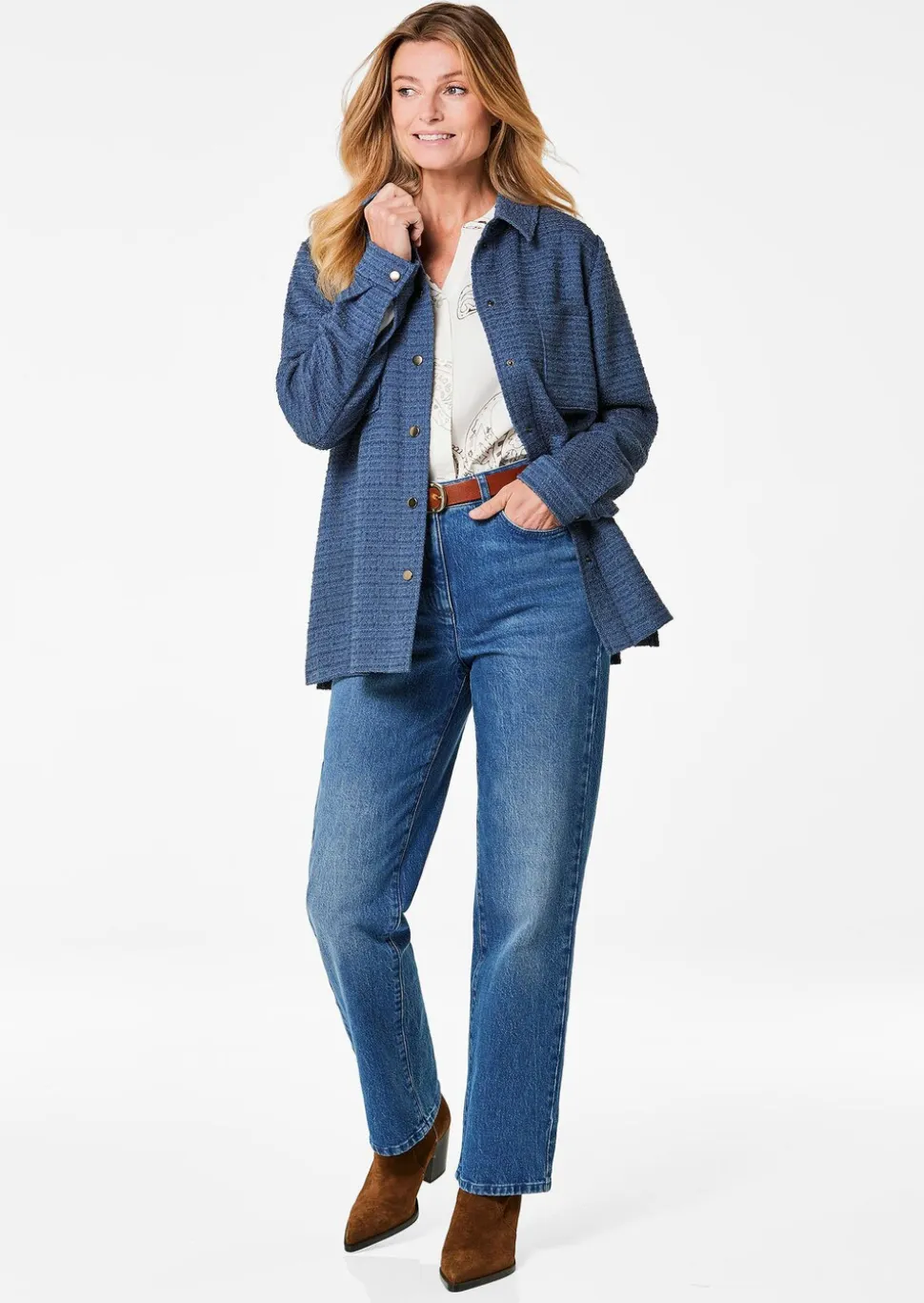Veste chemisier aspect bouclette