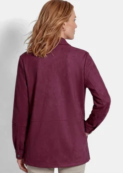 Veste chemisier confortable aspect daim