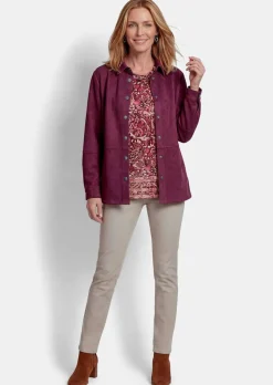 Veste chemisier confortable aspect daim