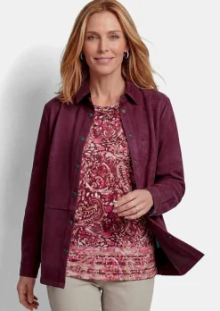 Veste chemisier confortable aspect daim