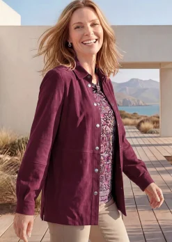 Veste chemisier confortable aspect daim