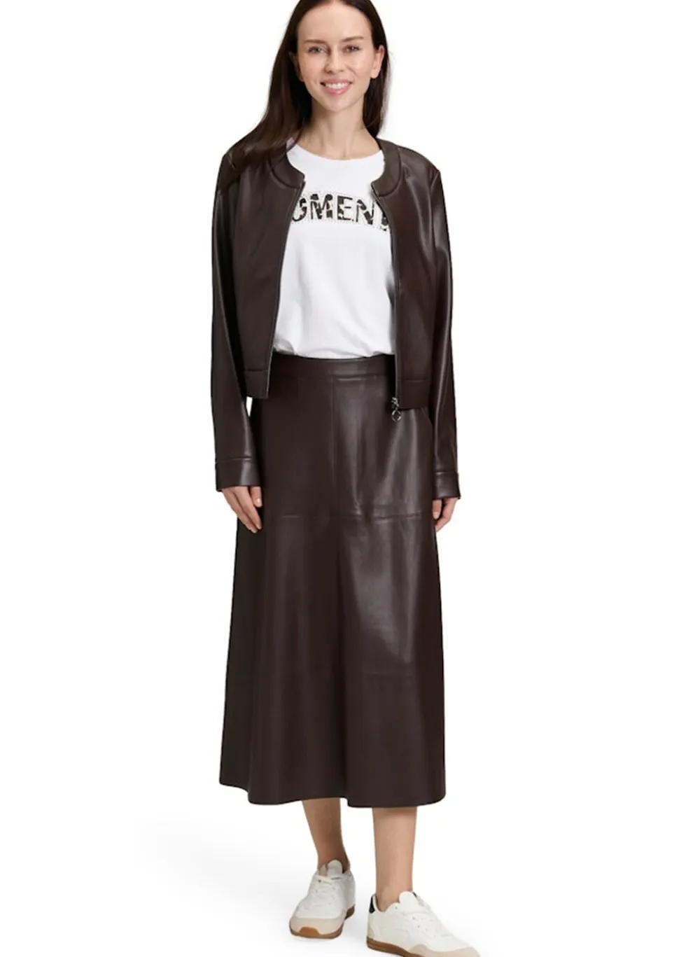 Veste courte en similicuir suédé
