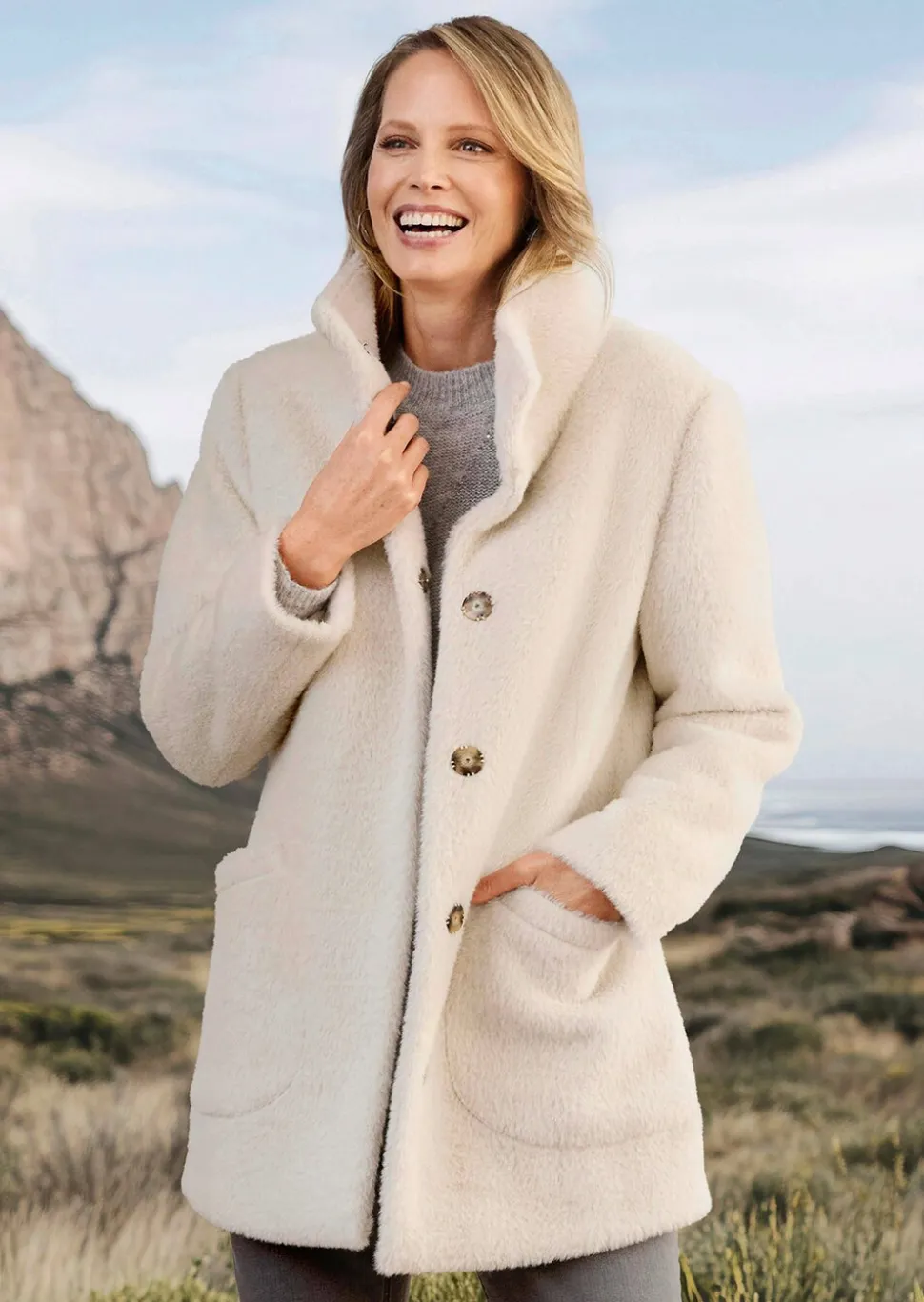 Veste duveteuse avec col montant