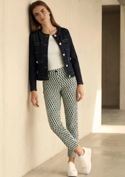 Veste en jean féminine, sans col