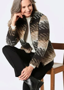 Veste en laine avec motif jacquard