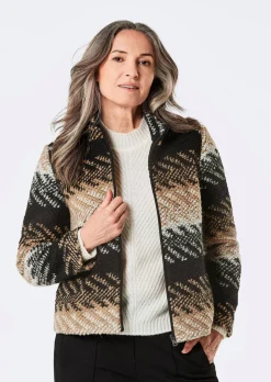 Veste en laine avec motif jacquard