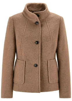 Veste en laine mélangée à col droit
