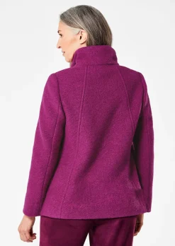 Veste en laine mélangée à col droit