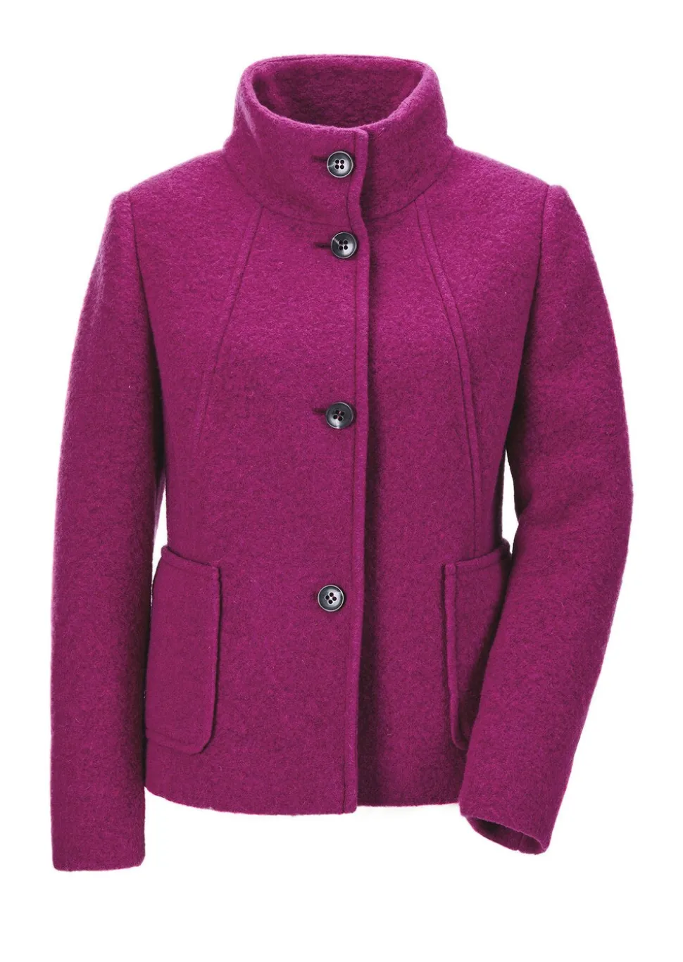 Veste en laine mélangée à col droit