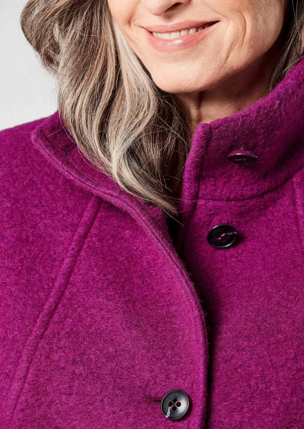 Veste en laine mélangée à col droit