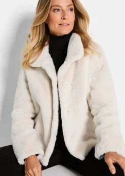 Veste en teddy avec col montant