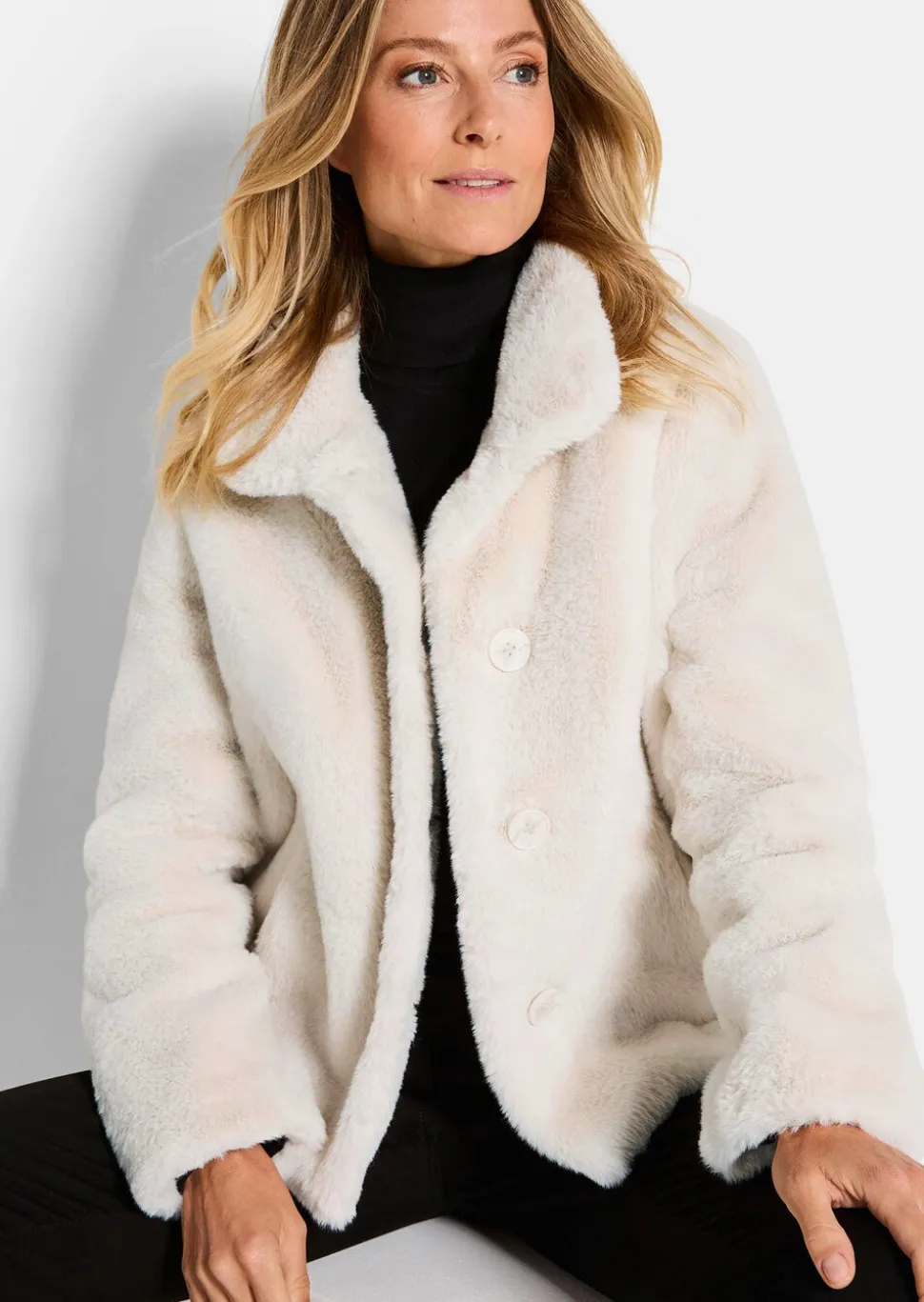 Veste en teddy avec col montant
