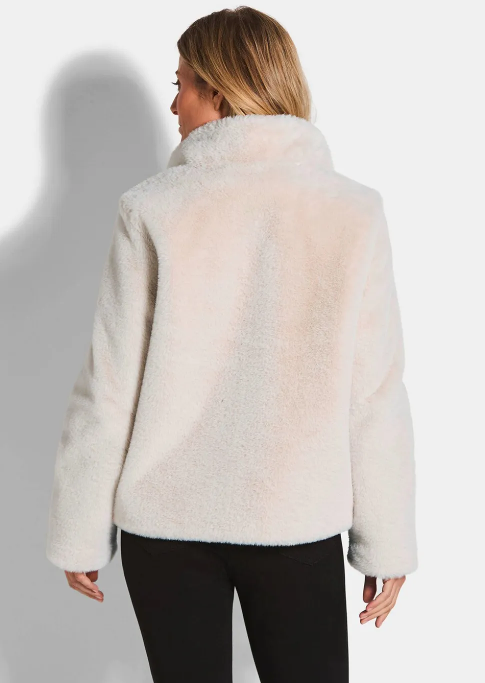 Veste en teddy avec col montant