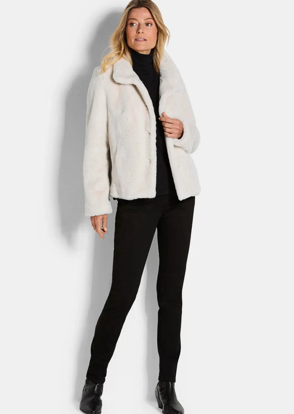 Veste en teddy avec col montant