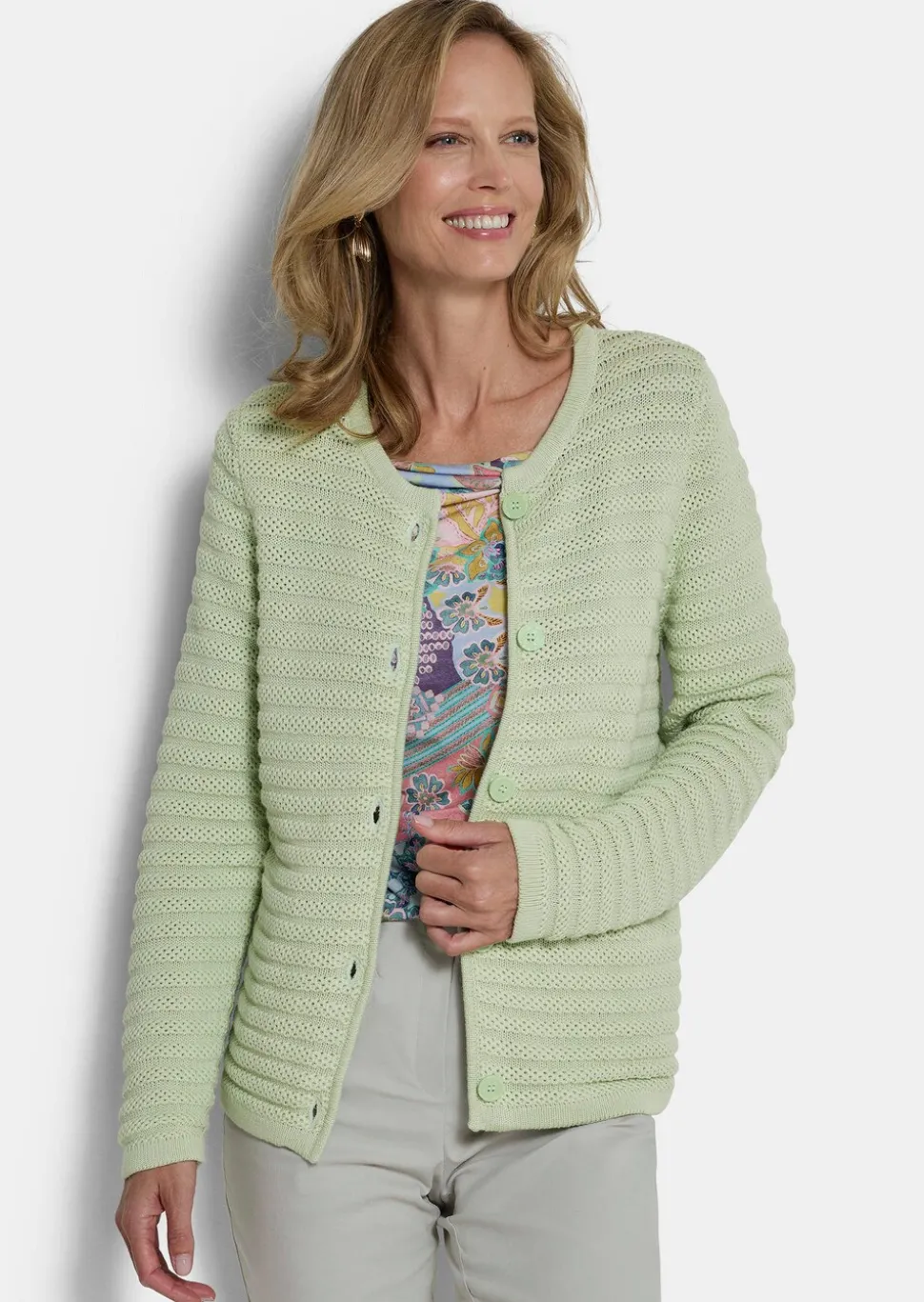 Veste en tricot ajouré pur coton