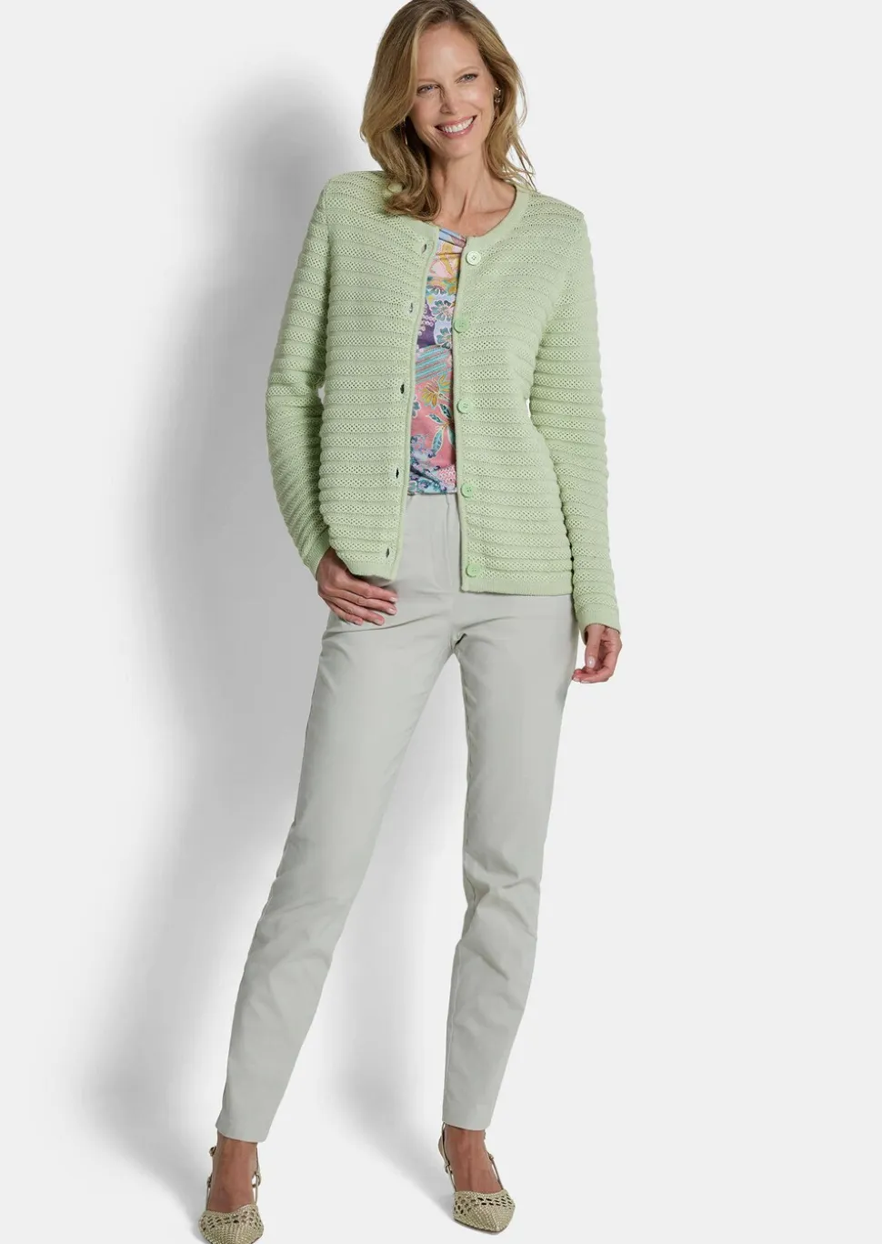 Veste en tricot ajouré pur coton