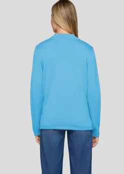 Veste en tricot avec zip double-sens et col montant