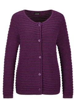 Veste en tricot en coton et fils Lurex
