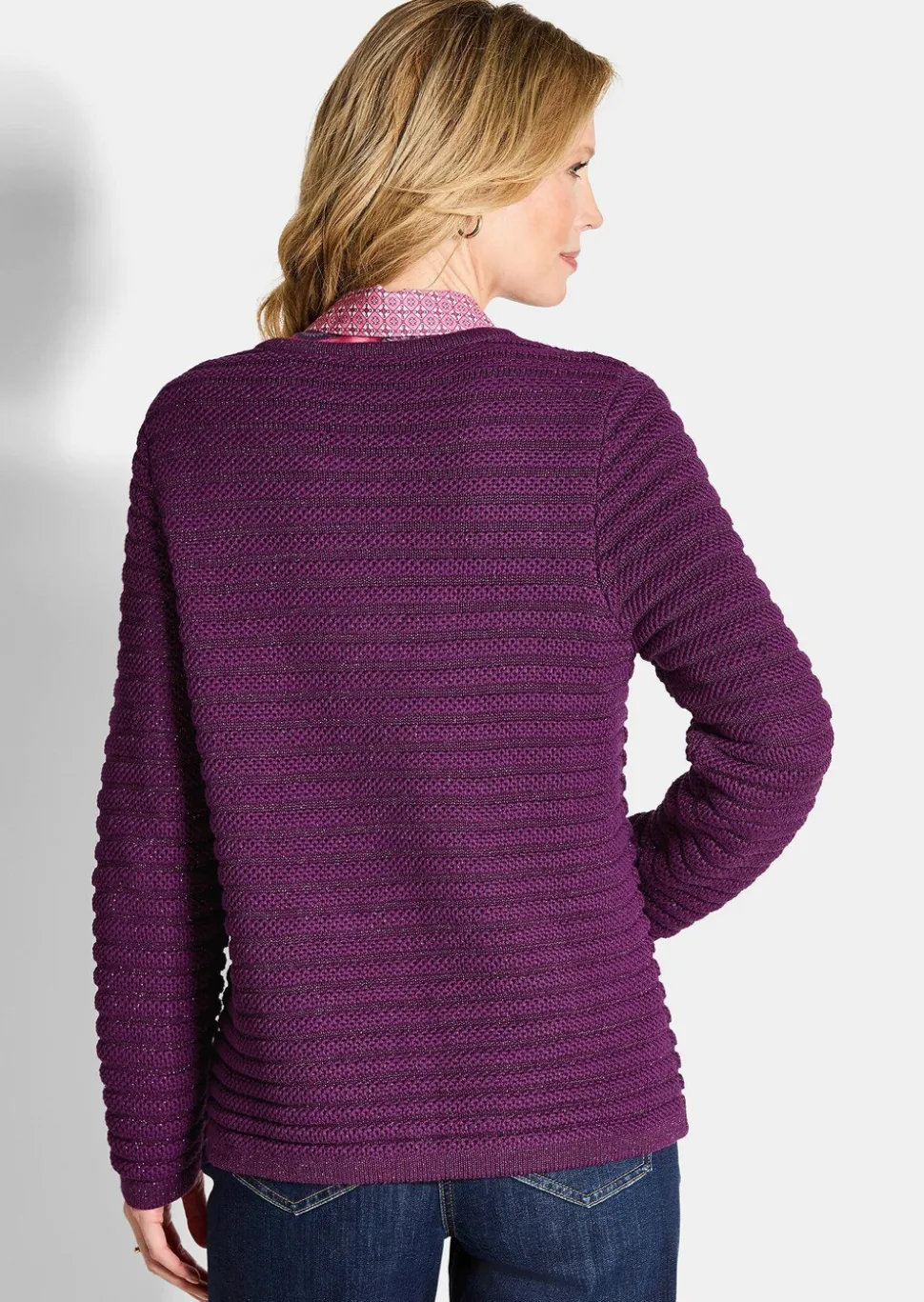 Veste en tricot en coton et fils Lurex