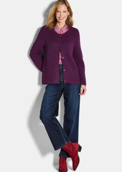 Veste en tricot en coton et fils Lurex