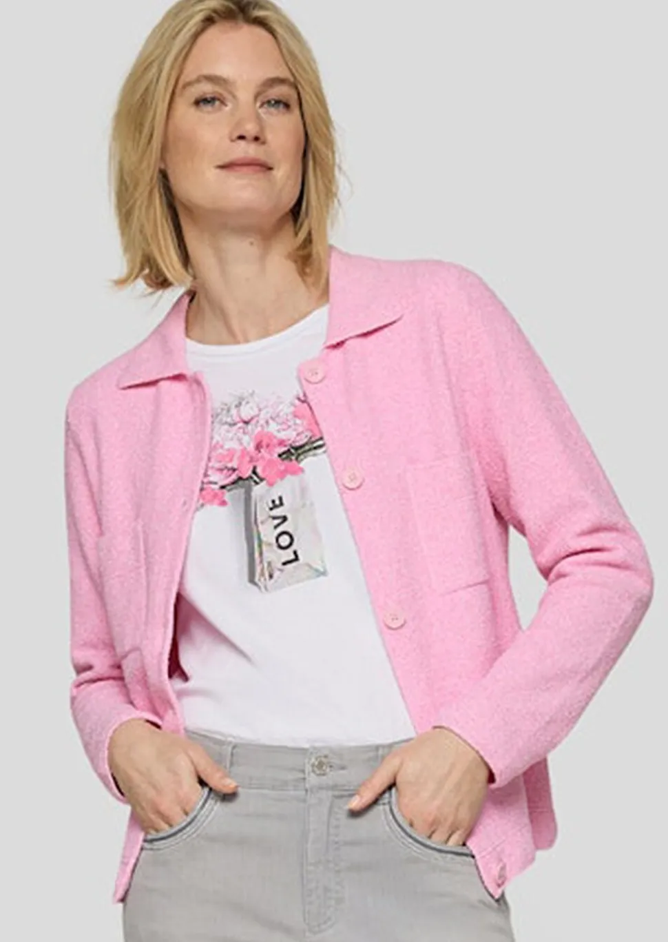 Veste en tricot, façon chemisier