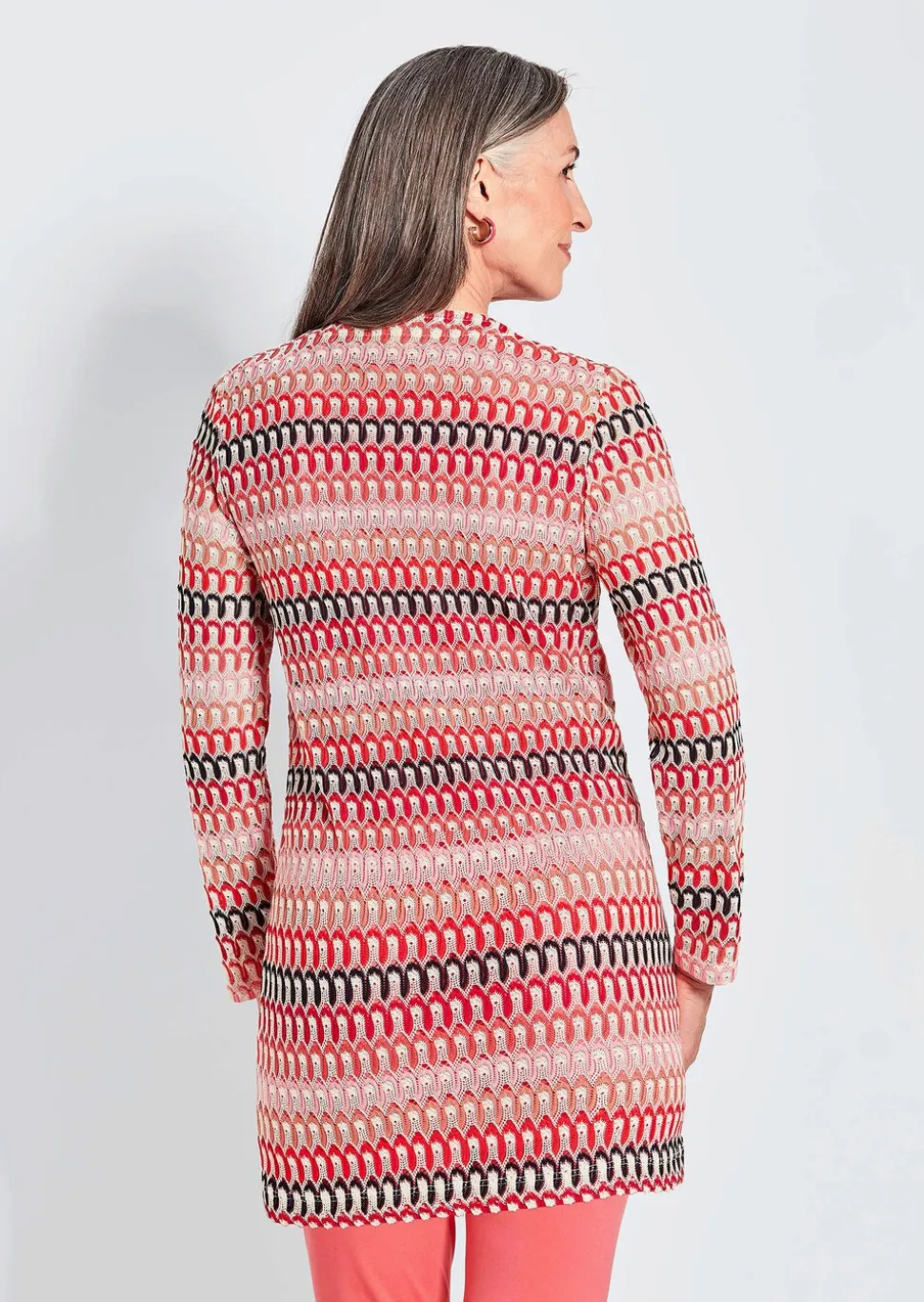 Veste longue, aspect dentelle