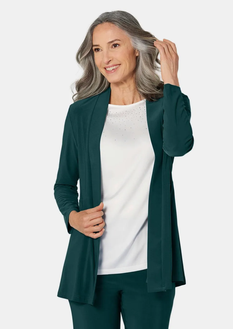 Veste longue en jersey