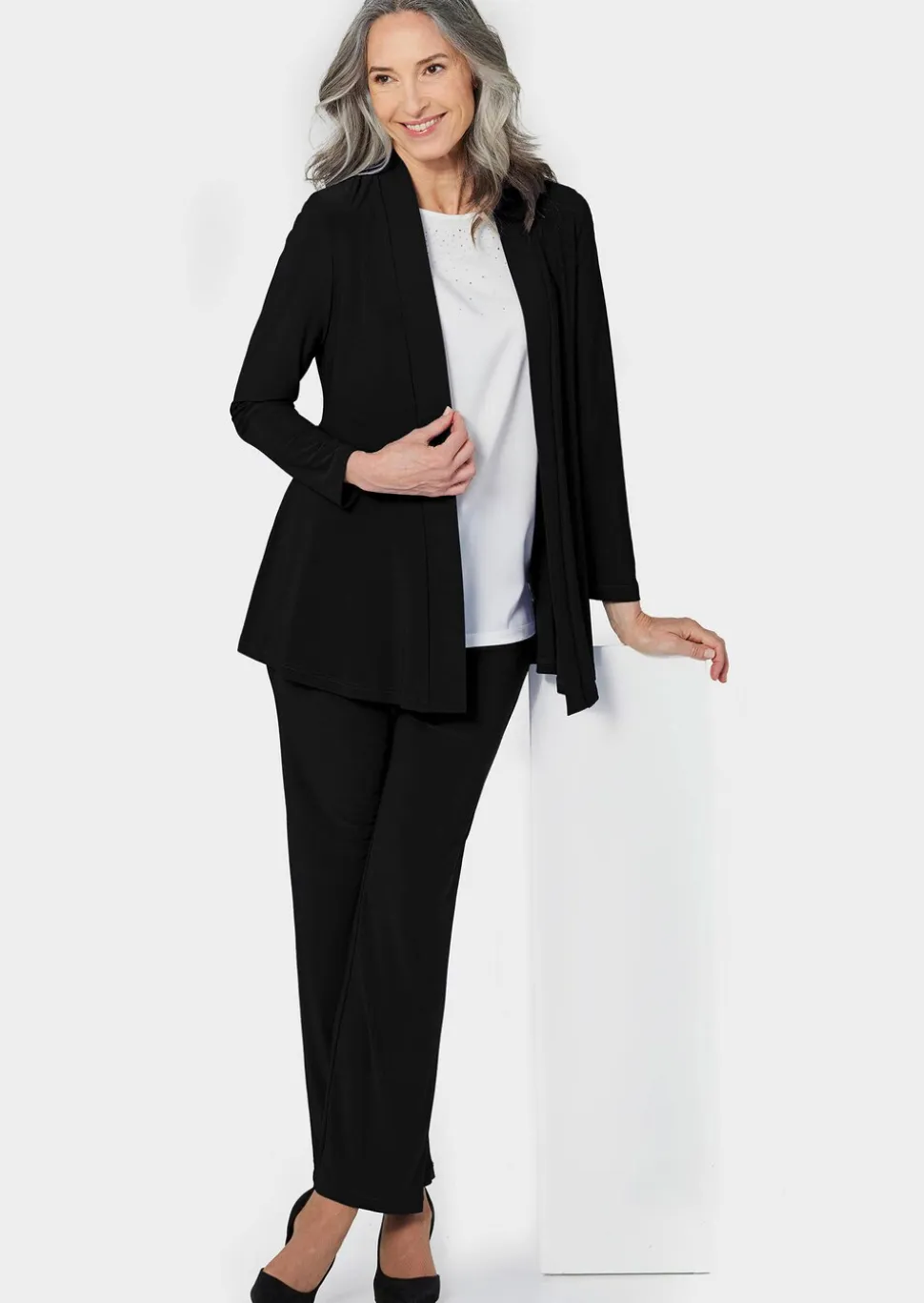 Veste longue en jersey