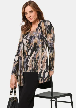Veste longue slinky en stretch avec imprimé