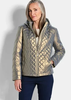 Veste matelassée, aspect métallisé.