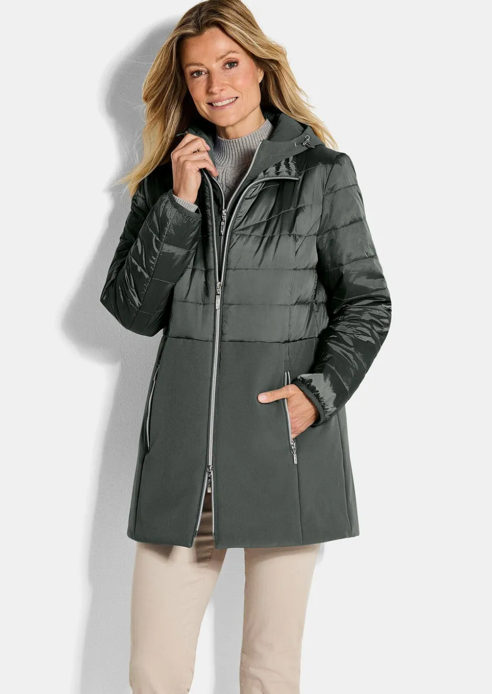 Veste matelassée avec empiècement en Softshell