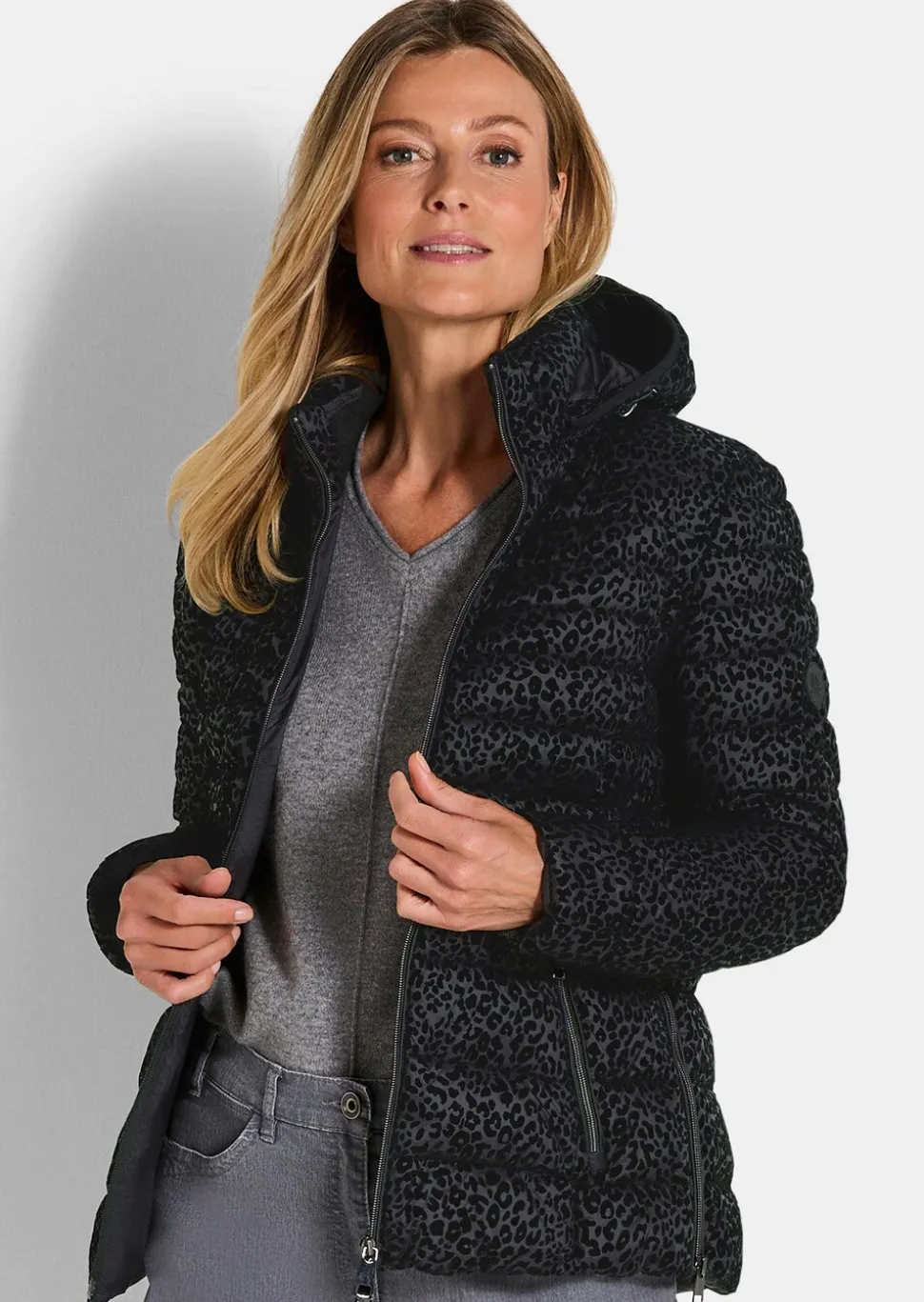 Veste matelassée avec imprimé animalier