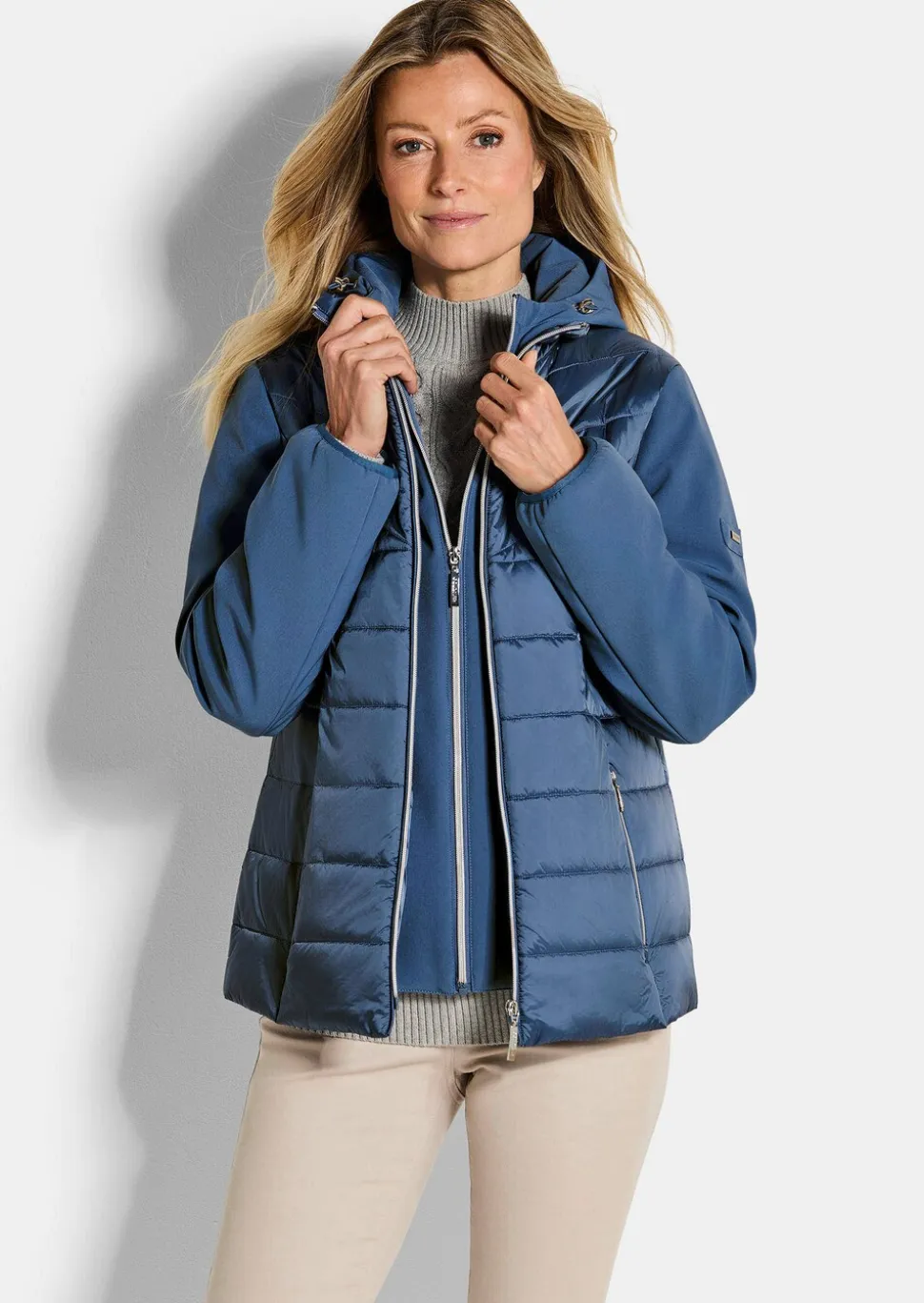 Veste matelassée avec manches en Softshell