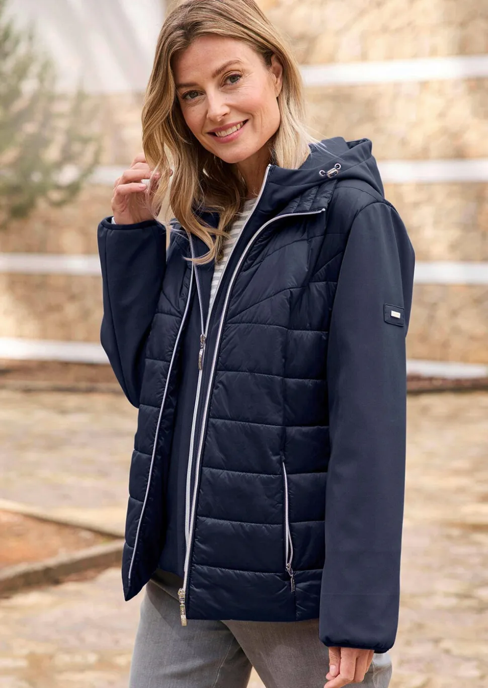 Veste matelassée avec manches en Softshell