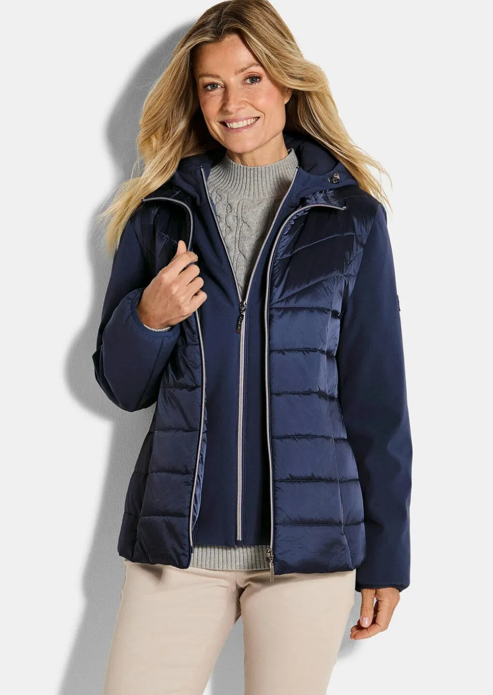 Veste matelassée avec manches en Softshell