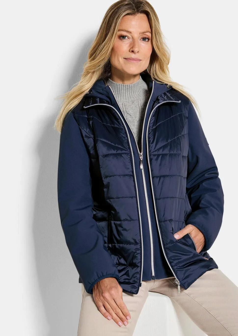 Veste matelassée avec manches en Softshell